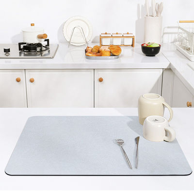 Anti Slip Water Super Absorbent Quick Drying Kitchen Coffee Dishes Mat with Polyester