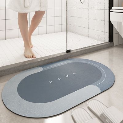 Home Bathroom Rug Printing Super Absorbent Bath Mat Quick Drying Toilet Door Non-Slip Mat