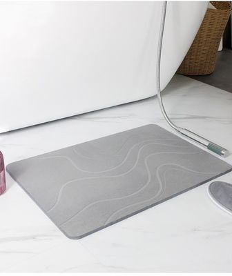 Non Anti Slip Quick Drying Diatomaceous Earth Stone Bath Mat Custom Size 60*39cm