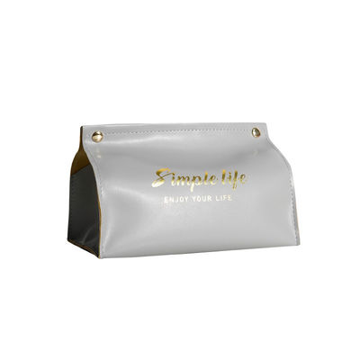 Gray Luxury Nordic House Table PU Leather Tissue Box Cute Mini Car Napkin Holder