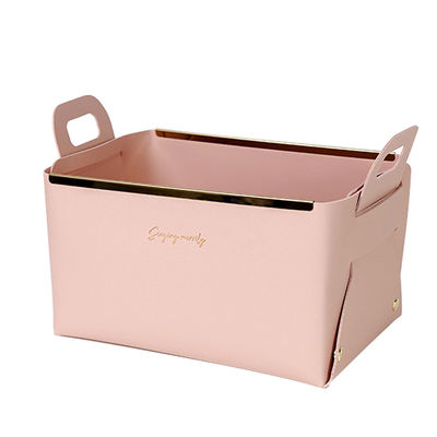 24*14*13cm Eco-Friendly Washable PU Leather Foldable Shoe Box Custom Storage Pack Boxes