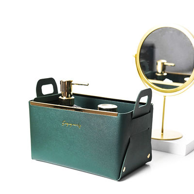 24*14*13cm Eco-Friendly Washable PU Leather Foldable Shoe Box Custom Storage Pack Boxes